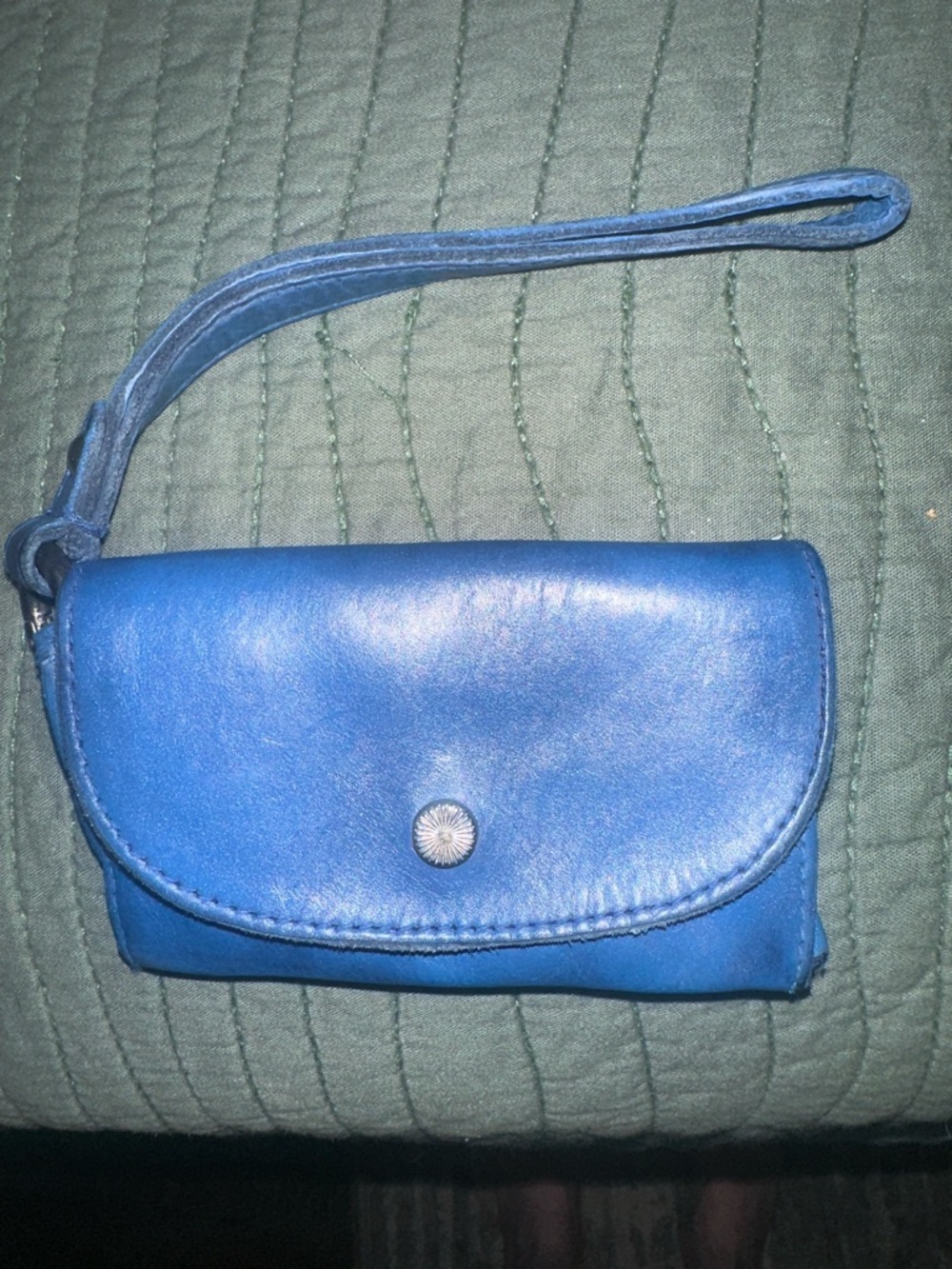 Free People Blue Leather card Holder NWT